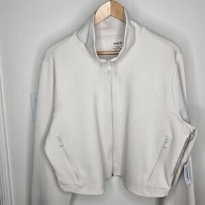 NWT OLD NAVY ACTIVE Bone White Athletic Zip-Up Jacket Sixe XL Tall